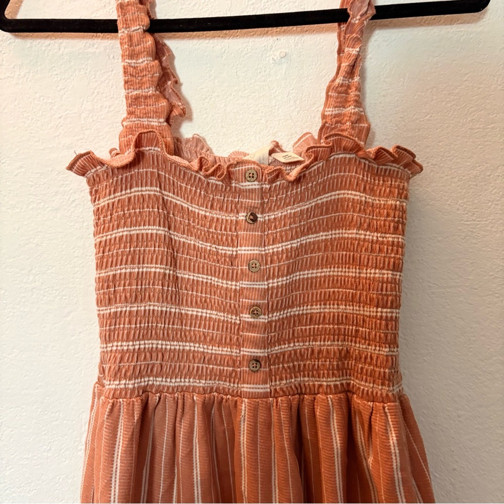 Roxy Peach Smocked Mini Dress